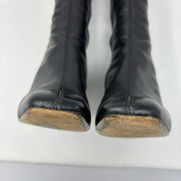 Gucci by Tom Ford GG Logo Black Leather Knee High Boots Size 8.5 Vintage - Picture 6 of 16